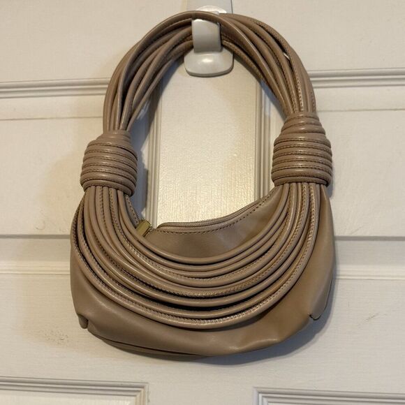 Chic Beige Small String Bag – Unbranded Leather-Like Compact Purse - Picture 1 of 3